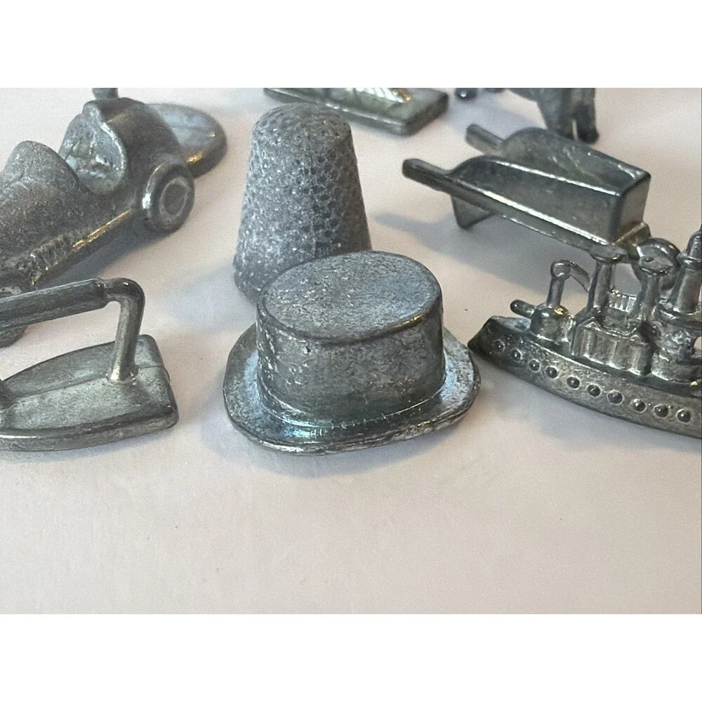 Monopoly Replacement Tokens Battleship Dog Horse Boot Cannon Hat Thimble Vintage